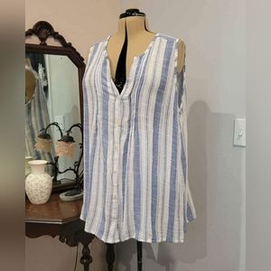 NEW 2X 100% Cotton Sleeveless Blouse